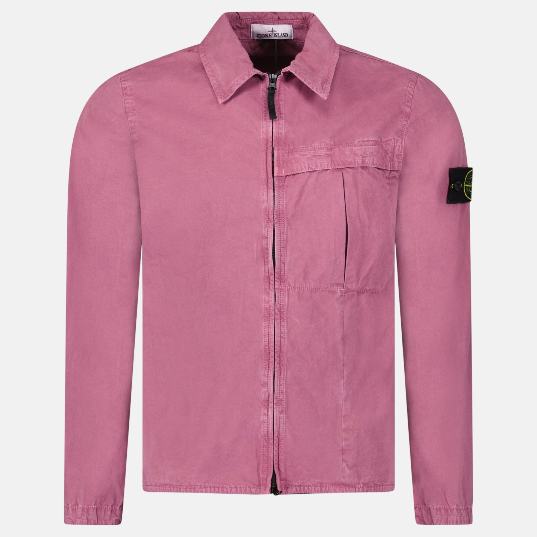 Stone Island Washed Cotton Long Sleeve Overshirt Rosa Quartz – C34 | Studio DOS by Designer Outlet Sales