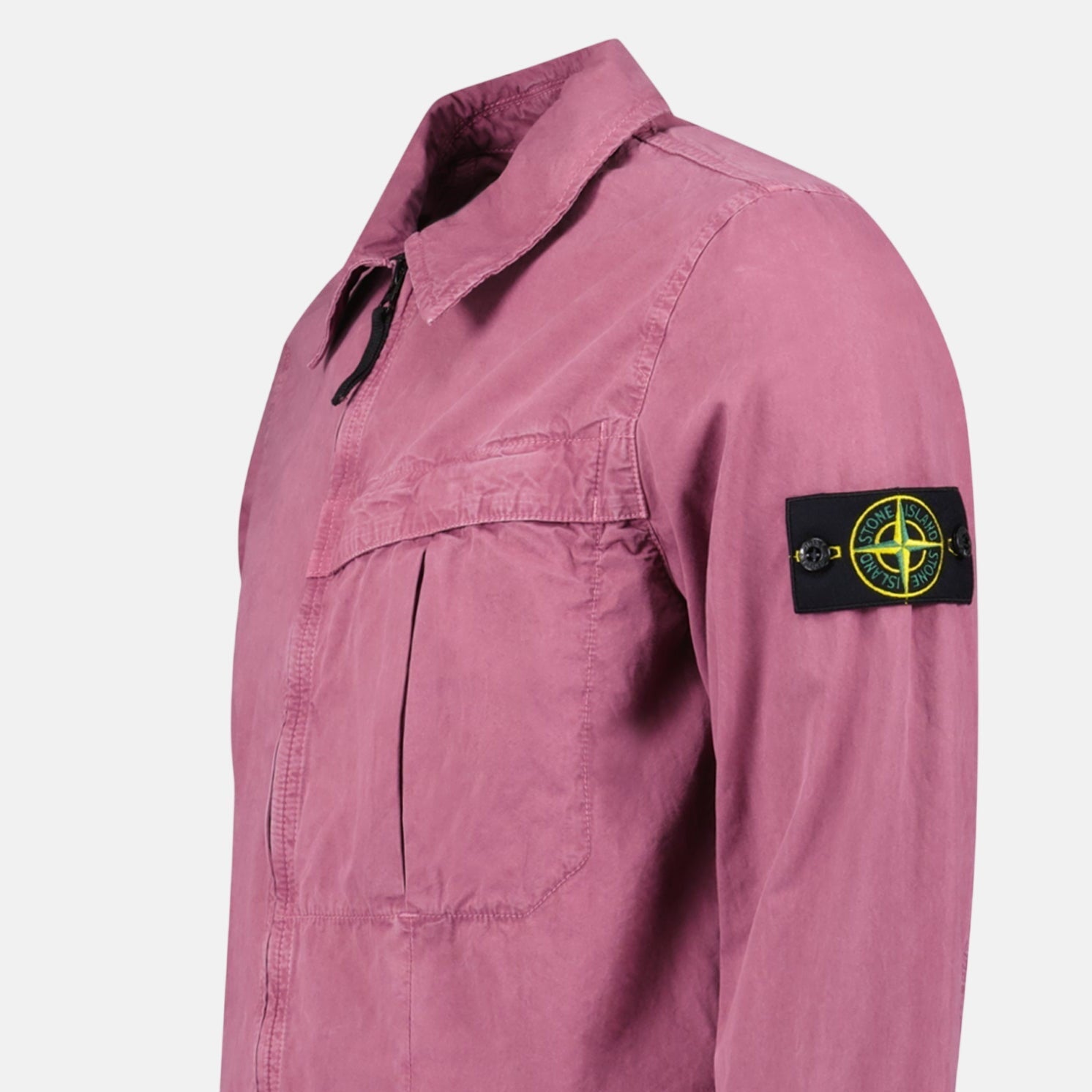 Stone Island Washed Cotton Long Sleeve Overshirt Rosa Quartz – C34 | Studio DOS by Designer Outlet Sales