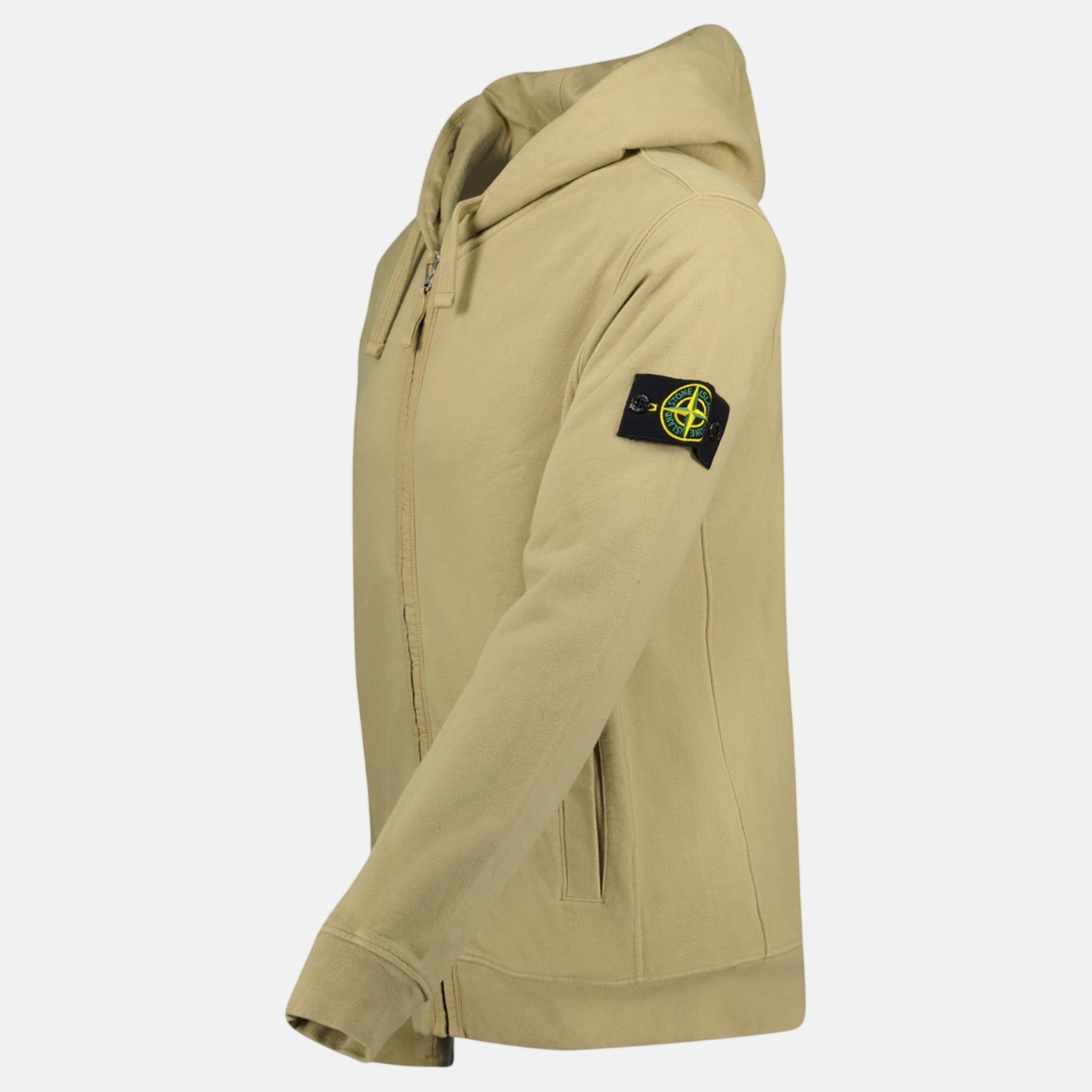 Stone Island Zip Hooded Sweatshirt Biscuit – C86 | Studio DOS by Designer Outlet Sales