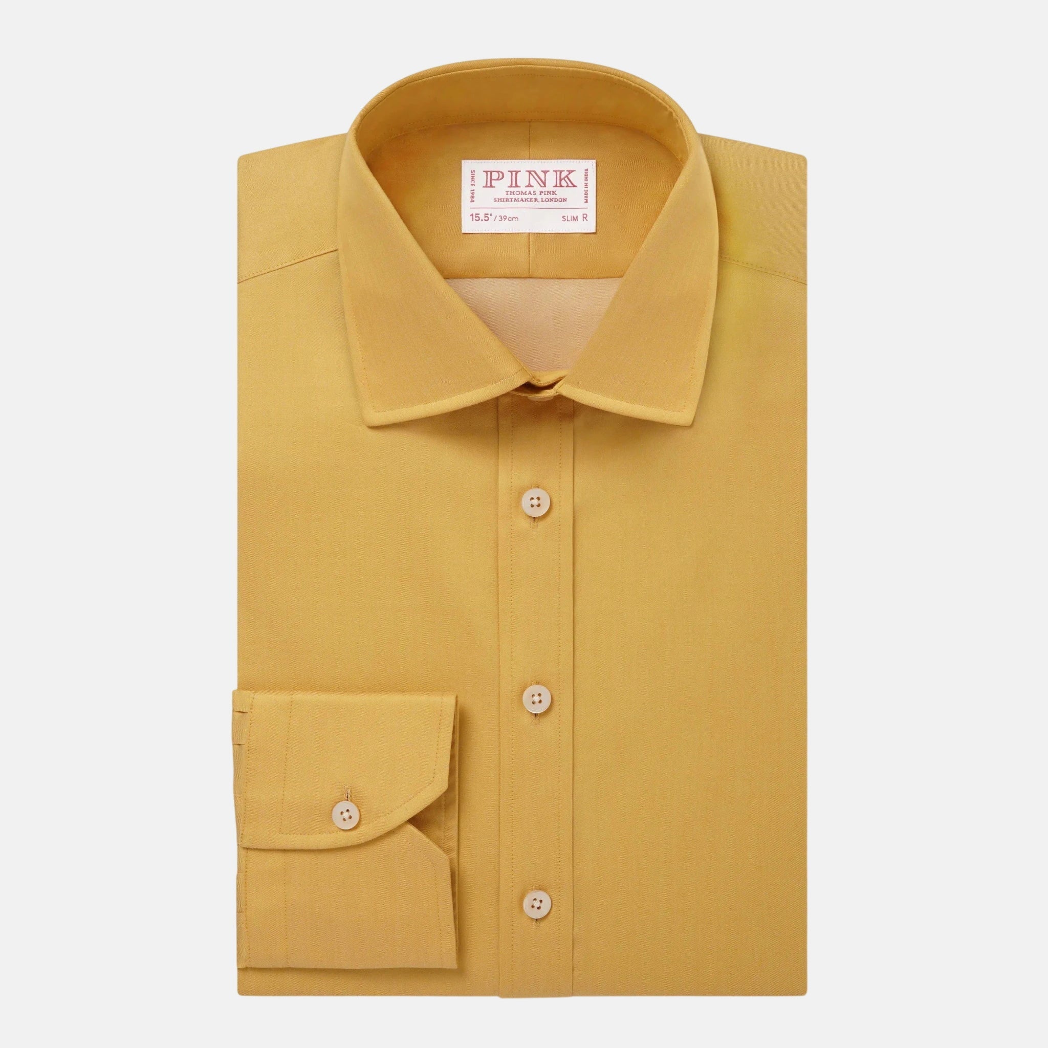 Thomas Pink Slim Fit Formal Solid Colour Twill Shirt Ochre – 40546-009-774 | Studio DOS by Designer Outlet Sales