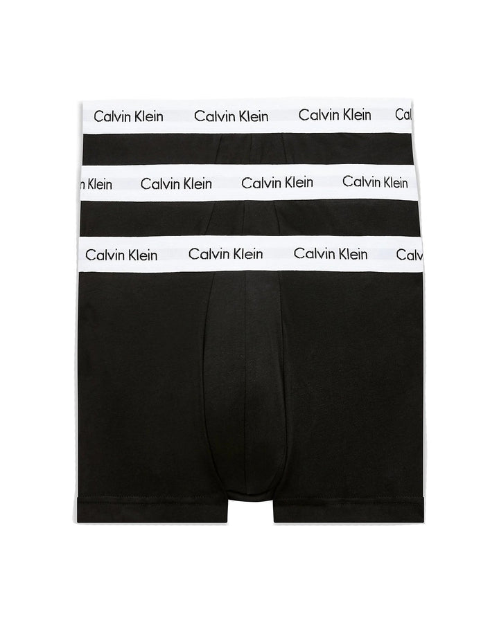 CALVIN KLEIN MENS 3 PACK LOW RISE TRUNKS BLACK WHITE-Designer Outlet Sales