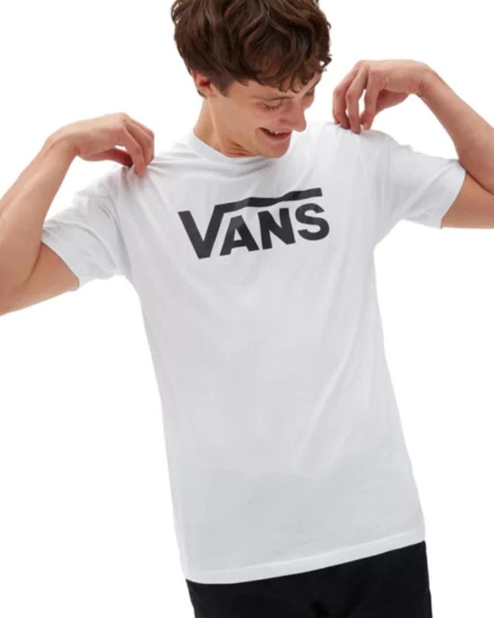 VANS MENS CLASSIC LOGO T-SHIRT WHITE-Designer Outlet Sales