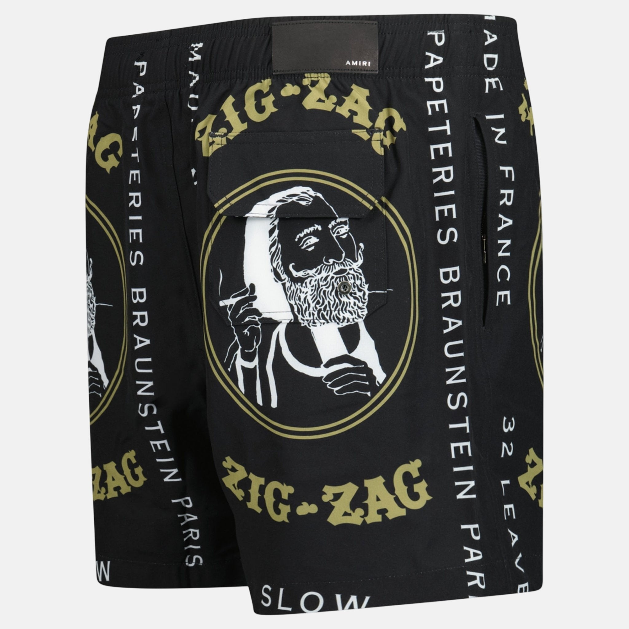 Amiri Zig Zag Drawstring Swim Shorts Black – C47 | Studio DOS by Designer Outlet Sales
