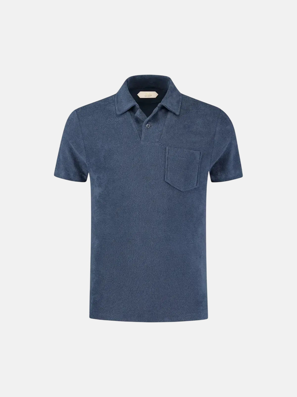 AURELIEN TERRY POLO SHIRT 2 MID BLUE – 80009-400-004 | Studio DOS by Designer Outlet Sales