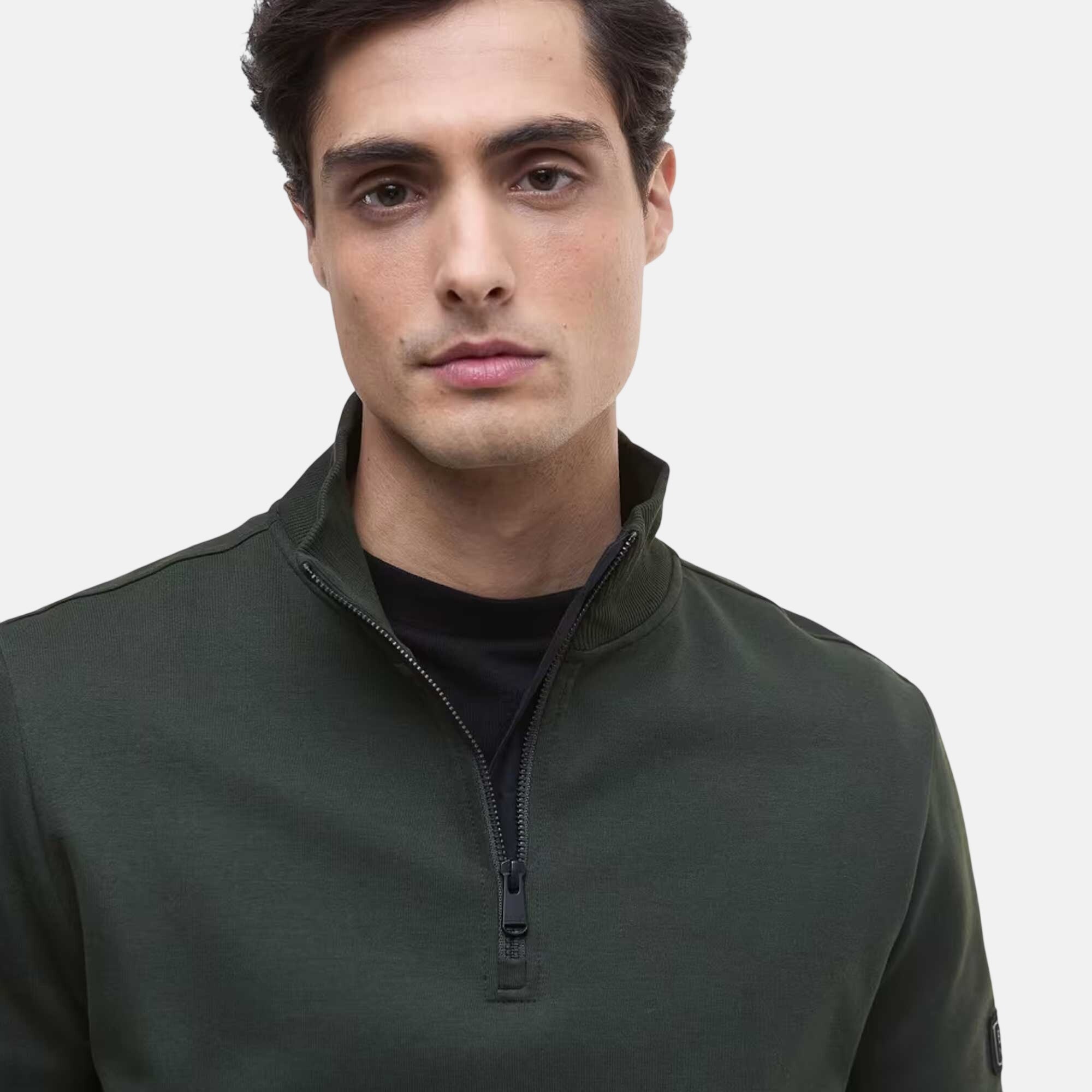 Barbour International Mens Ilford Interlock 1/4 Zip Sweatshirt Sage – SPR737-S | Studio DOS by Designer Outlet Sales