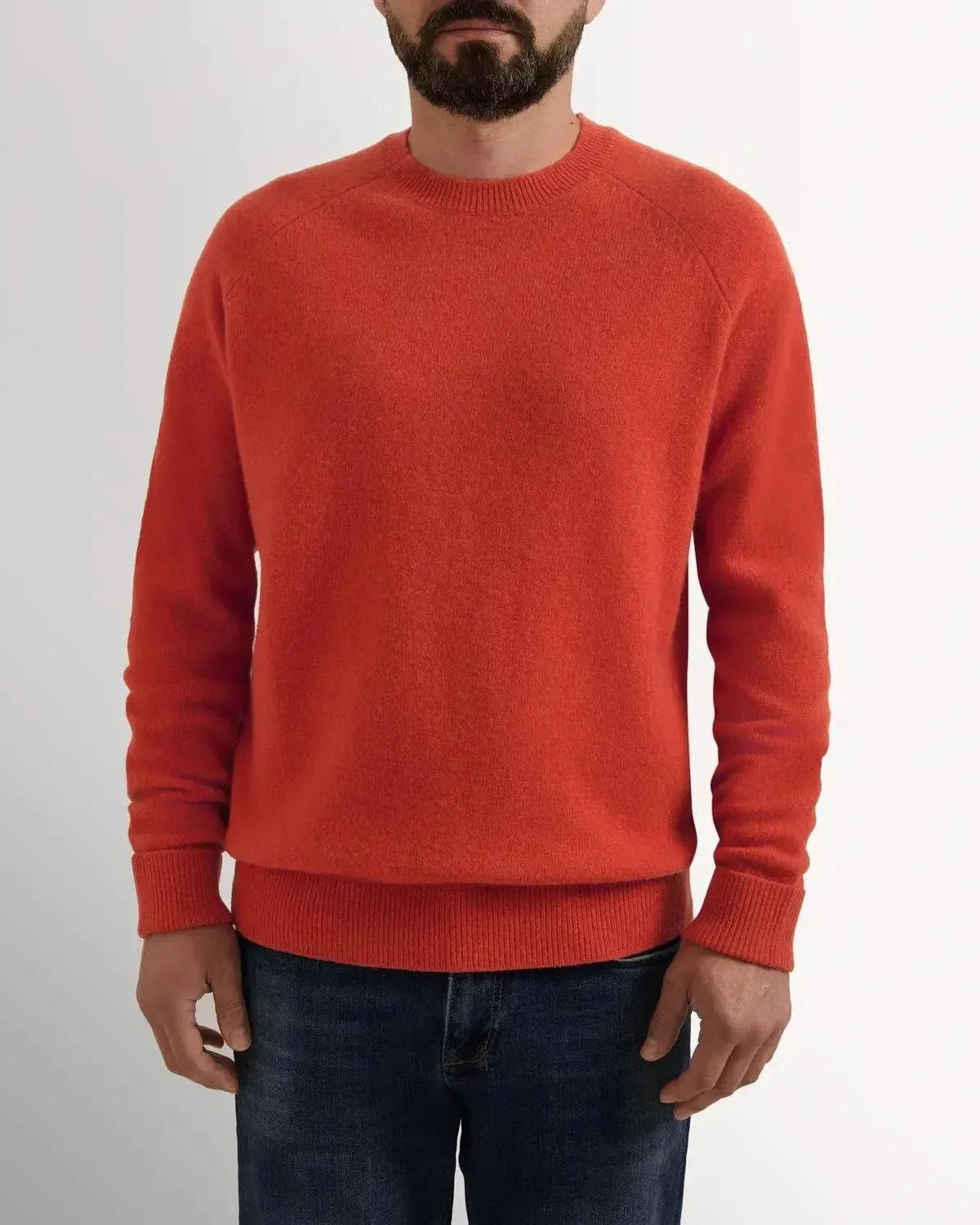 Bernard Weatherill Lambswool Plain Crew Neck Knit Burnt Orange – 40540-011-056 | Studio DOS by Designer Outlet Sales