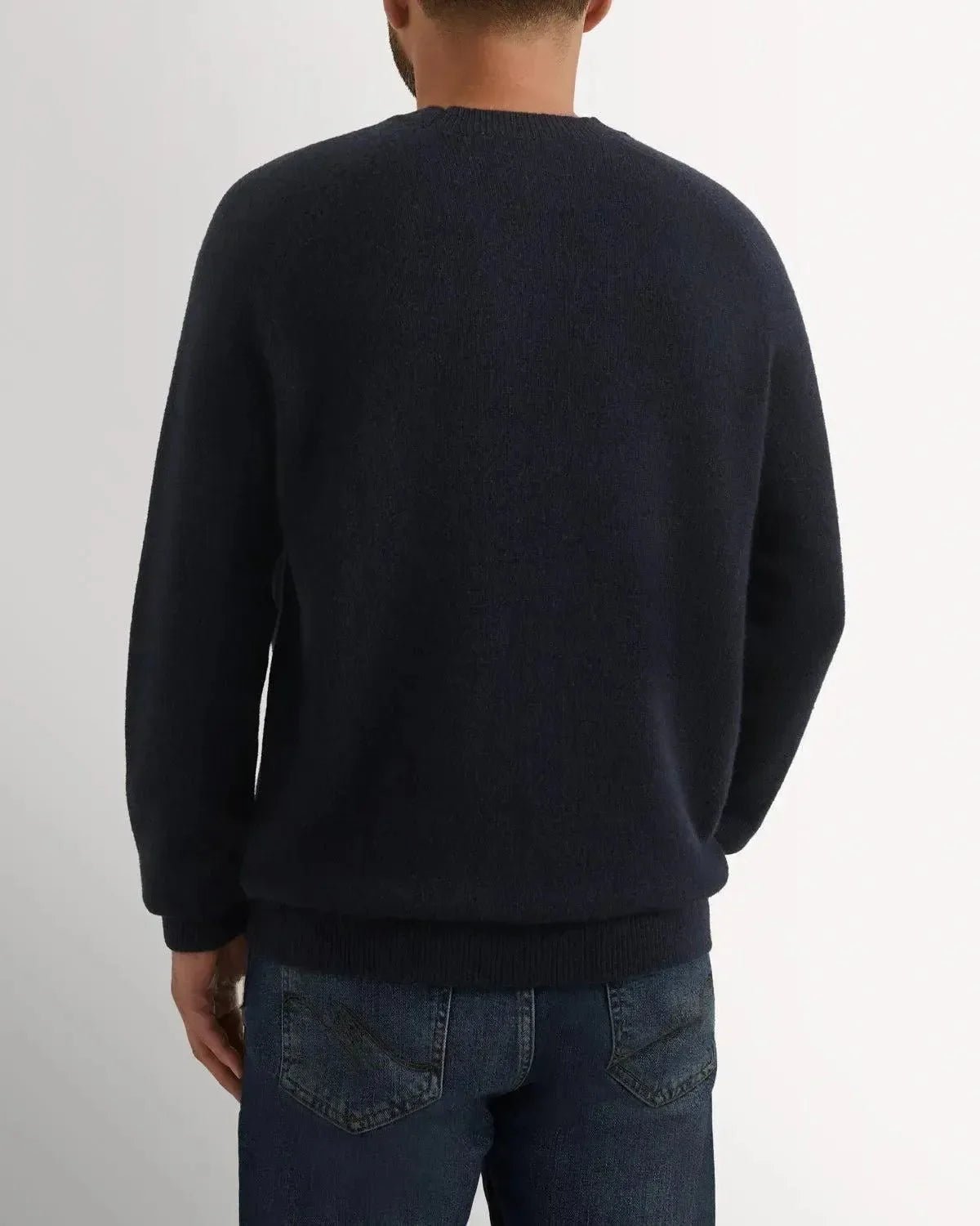 Bernard Weatherill Lambswool Plain Crew Neck Knit Navy – 40540-011-046 | Studio DOS by Designer Outlet Sales