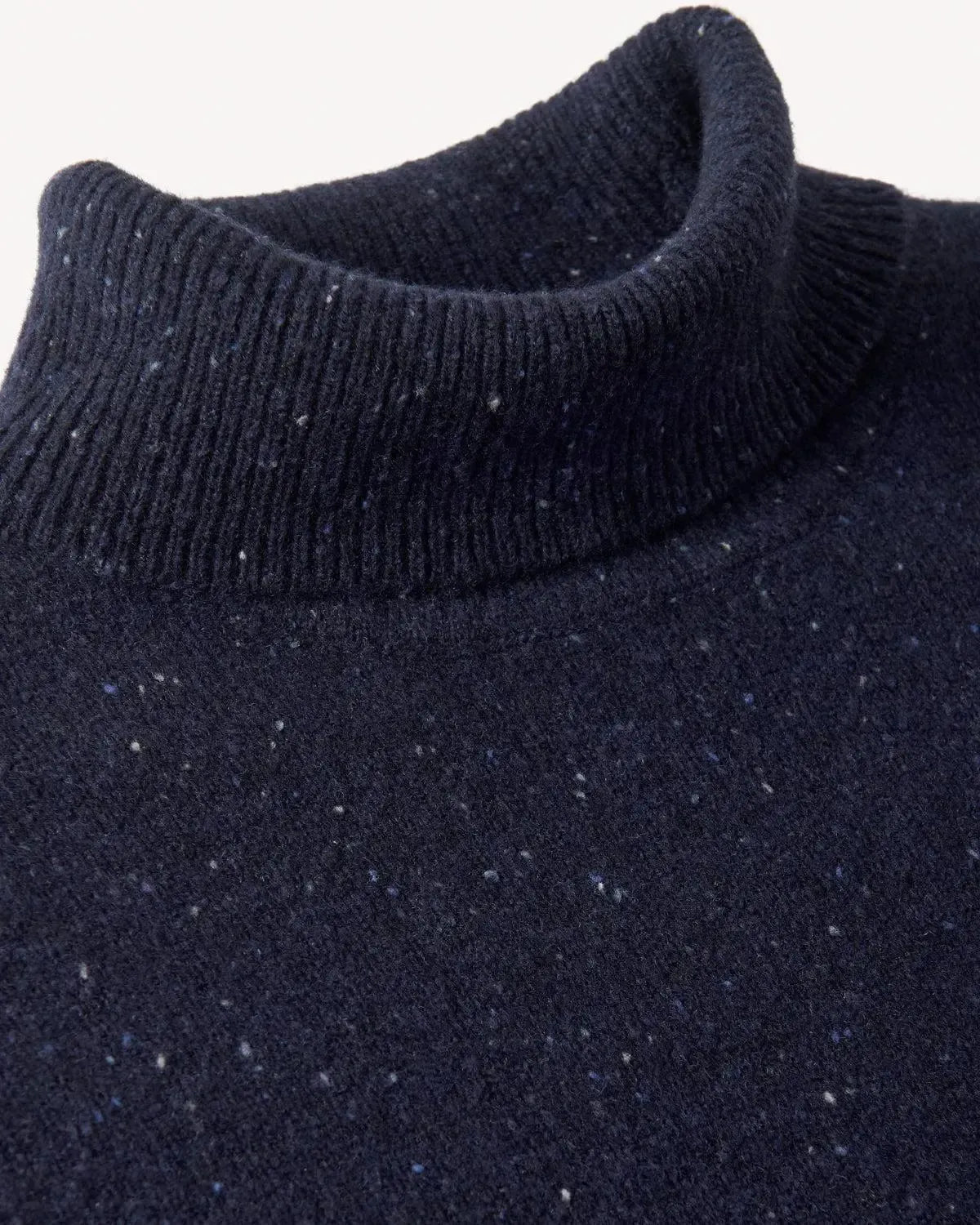 Bernard Weatherill Plain Roll Neck Knit Melange Tweed Navy Flec – 40540-011-011 | Studio DOS by Designer Outlet Sales