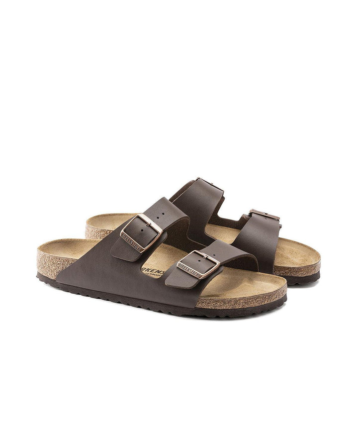 BIRKENSTOCK MENS ARIZONA BIRKO FLOR REGULAR FIT SANDALS DARK BROWN-Designer Outlet Sales