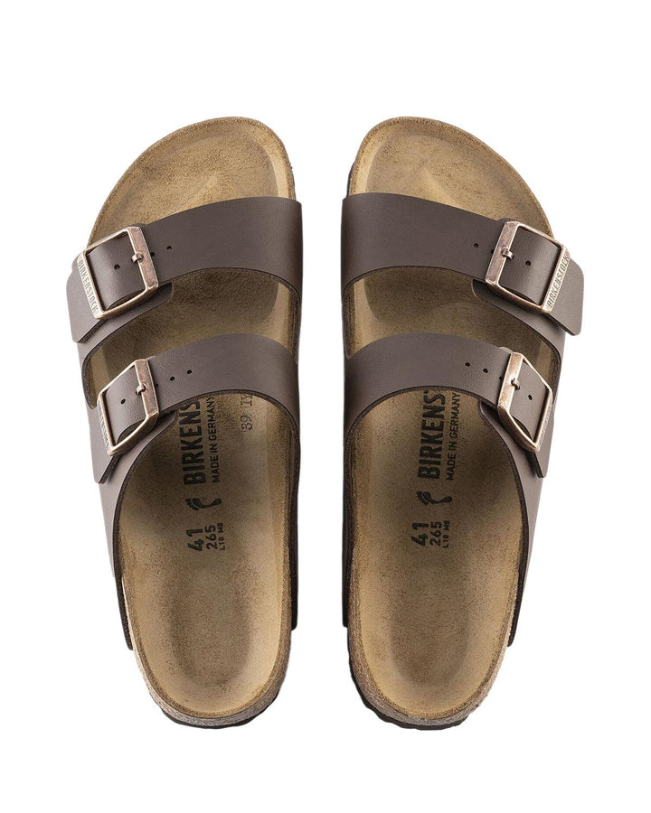 BIRKENSTOCK MENS ARIZONA BIRKO FLOR REGULAR FIT SANDALS DARK BROWN-Designer Outlet Sales