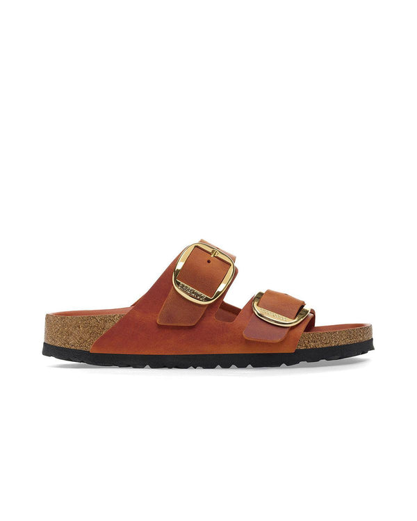 BIRKENSTOCK WOMENS ARIZONA BIG BUCKLE SANDALS BURNT ORANGE-Designer Outlet Sales