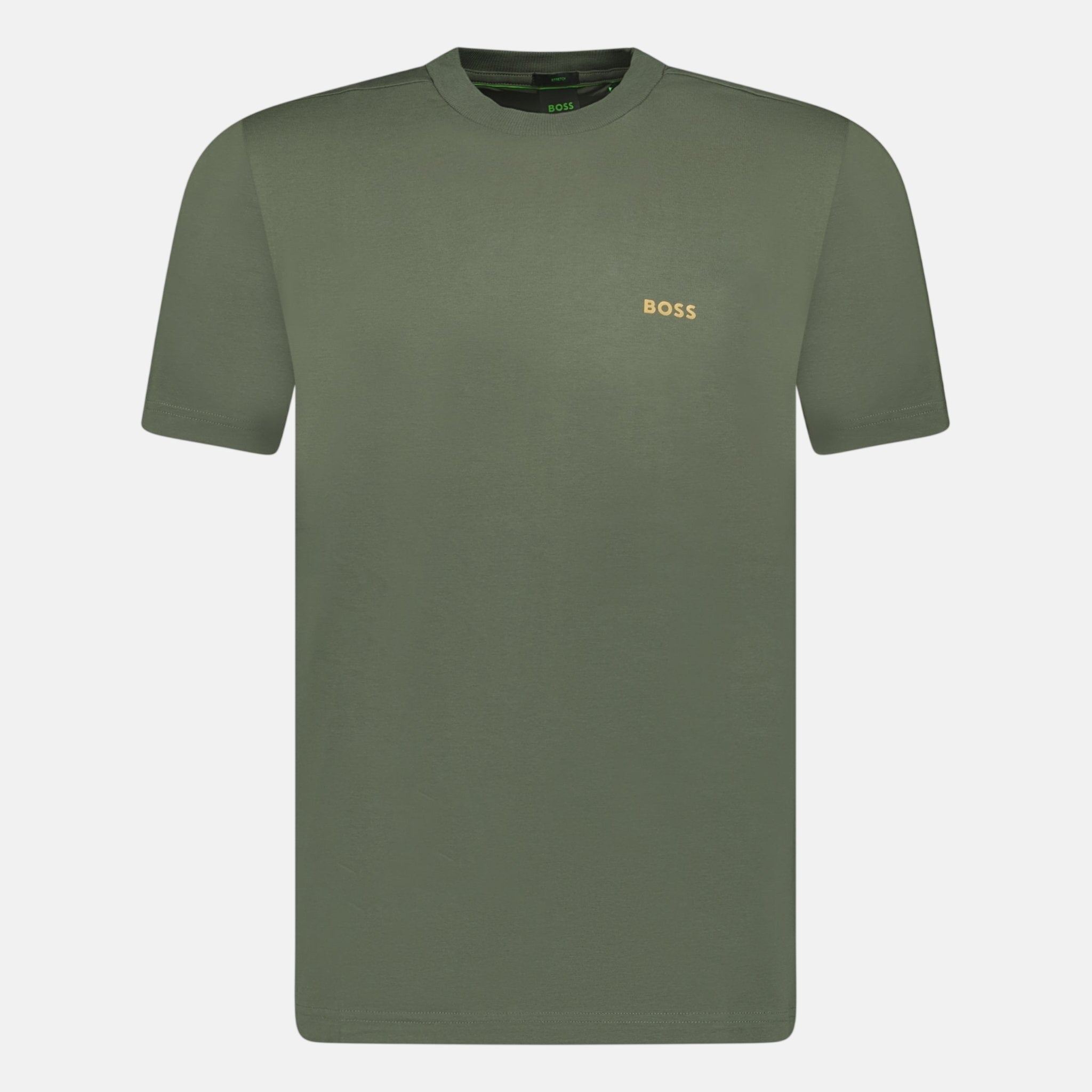 BOSS Active Gold Logo - Print T-Shirt Khaki – C14 | Studio DOS by Designer Outlet Sales