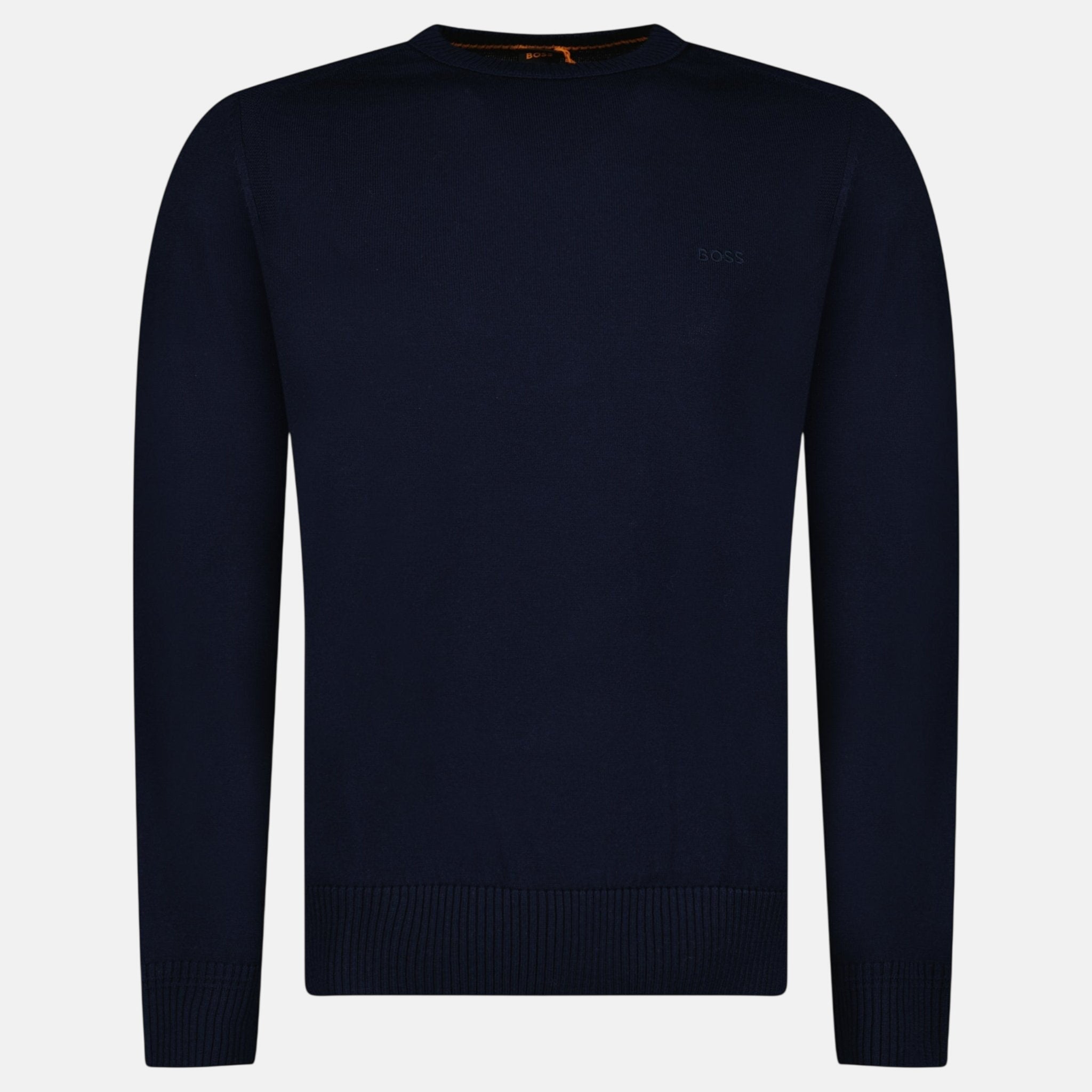 Boss Avac Crew Neck Knit Jumper Navy – B39 | Studio DOS by Designer Outlet Sales