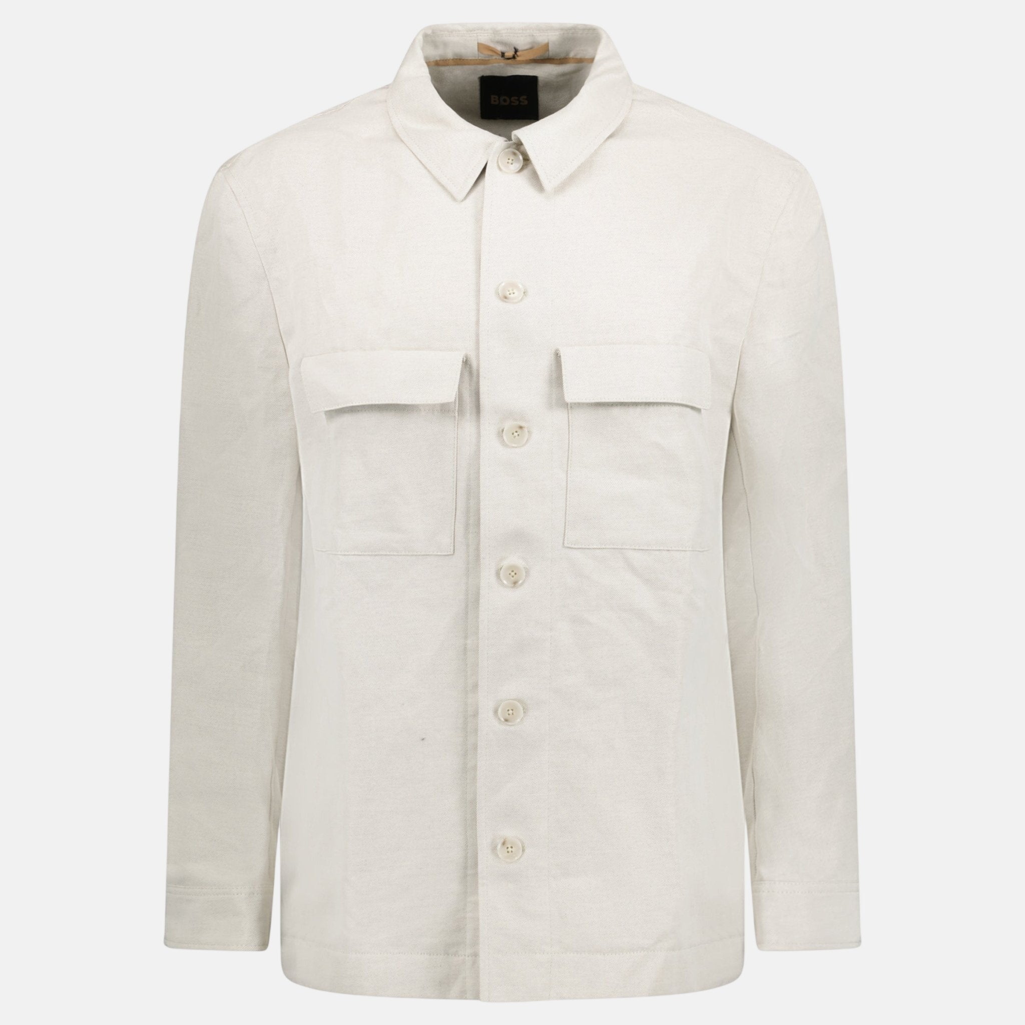 BOSS Corvin Button Up Overshirt White – B14 | Studio DOS by Designer Outlet Sales