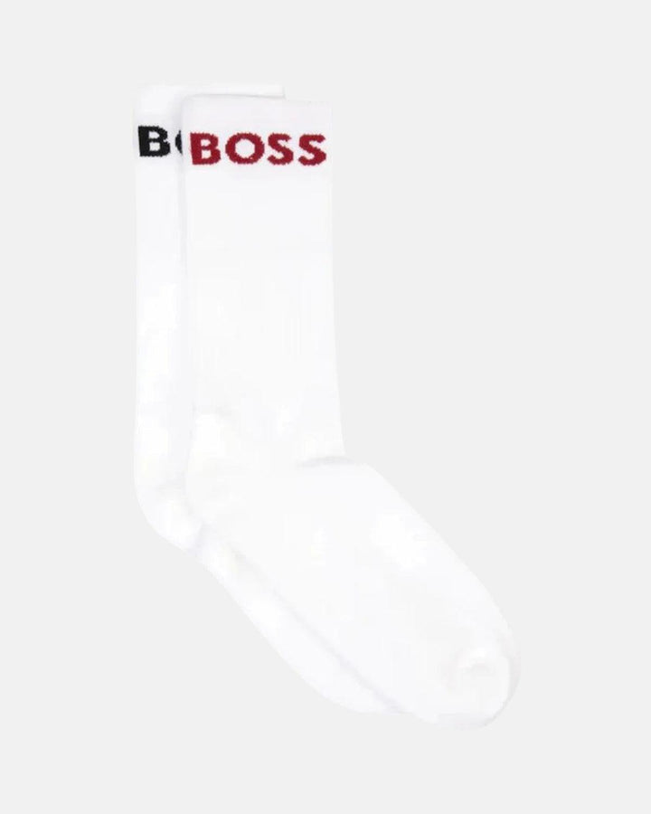 BOSS MENS 2 PACK SPORT SOCKS WHITE MIXED-Designer Outlet Sales