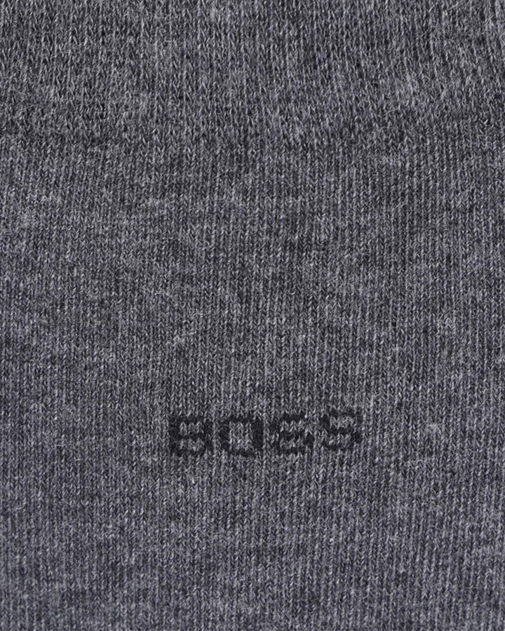 BOSS MENS 3 PACK LOGO CALF SOCKS MID GREY-Designer Outlet Sales