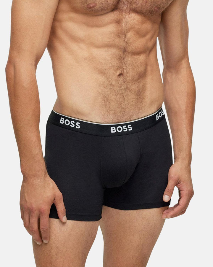 BOSS MENS 3 PACK POWER BOXER BRIEFS BLACK-Designer Outlet Sales