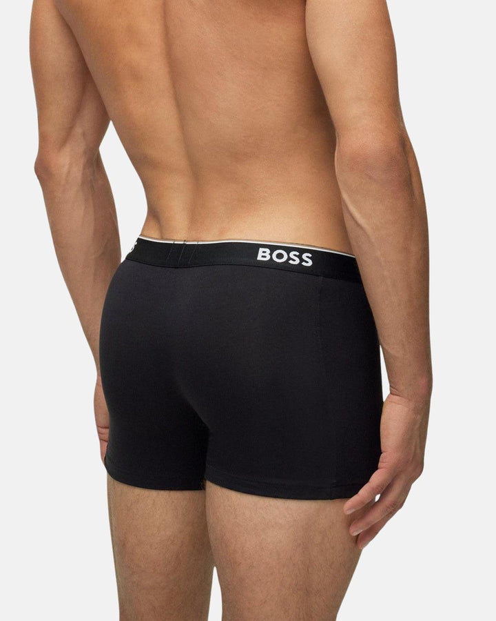 BOSS MENS 3 PACK POWER BOXER BRIEFS BLACK-Designer Outlet Sales