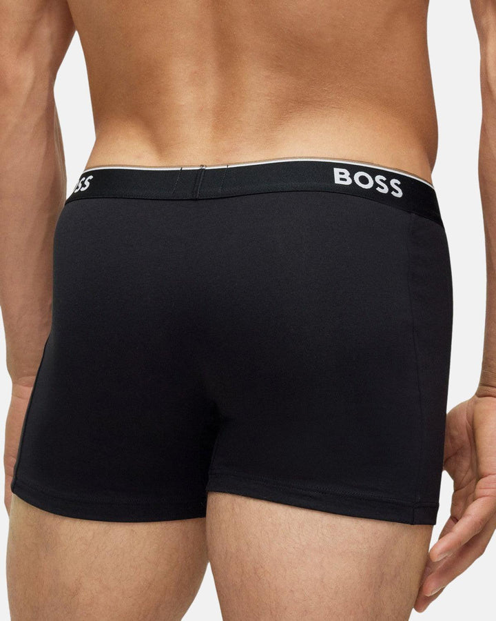 BOSS MENS 3 PACK POWER BOXER BRIEFS BLACK-Designer Outlet Sales