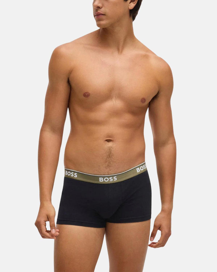 BOSS MENS 3 PACK POWER TRUNKS BLACK MIXED-Designer Outlet Sales