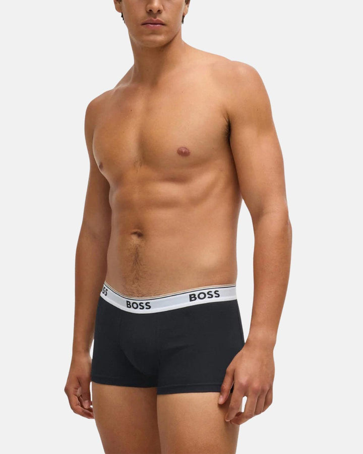 BOSS MENS 3 PACK POWER TRUNKS BLACK MIXED-Designer Outlet Sales