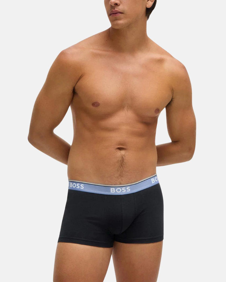 BOSS MENS 3 PACK POWER TRUNKS BLACK MIXED-Designer Outlet Sales