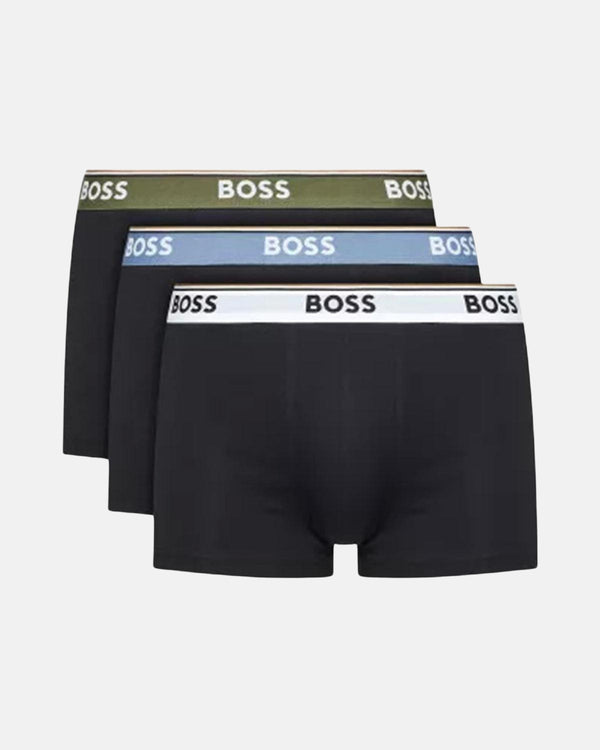 BOSS MENS 3 PACK POWER TRUNKS BLACK MIXED-Designer Outlet Sales