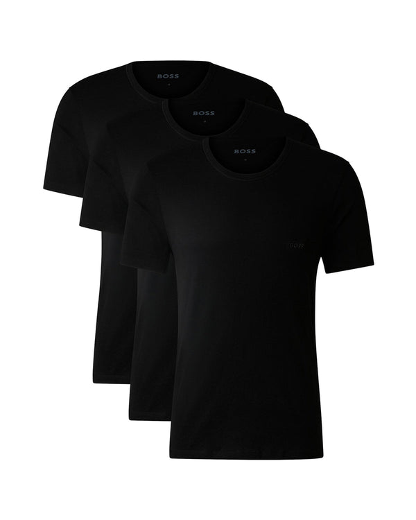 BOSS MENS 3-PACK T-SHIRTS BLACK-Designer Outlet Sales