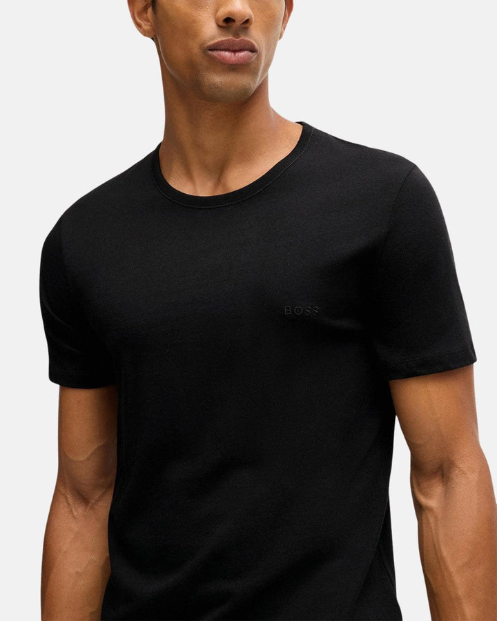 BOSS MENS 3-PACK T-SHIRTS BLACK WHITE GREY-Designer Outlet Sales