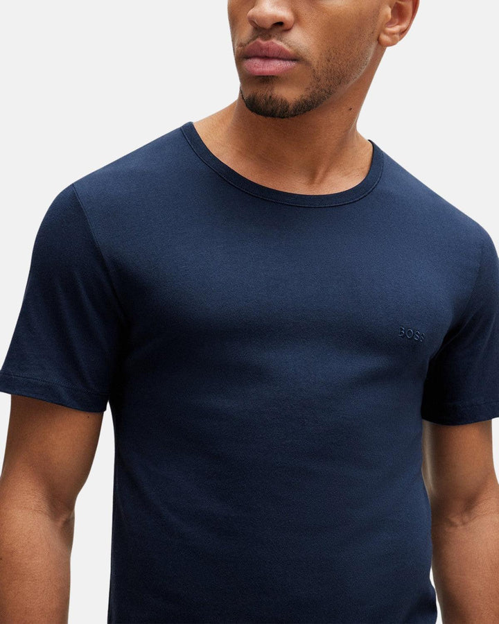 BOSS MENS 3-PACK T-SHIRTS CHARCOAL NAVY BLACK-Designer Outlet Sales