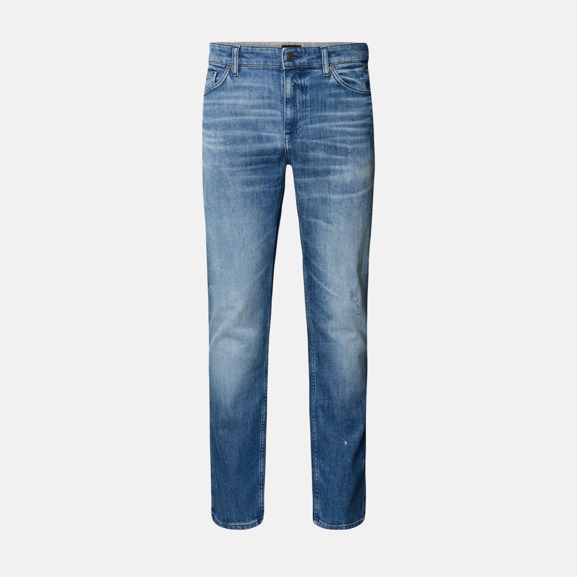 BOSS Mens Delaware Bo Slim fit Stretch Denim Jeans Bright Blue – SPR320-30W 32L | Studio DOS by Designer Outlet Sales