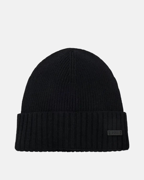 BOSS MENS FATI WOOL BEANIE BLACK-Designer Outlet Sales