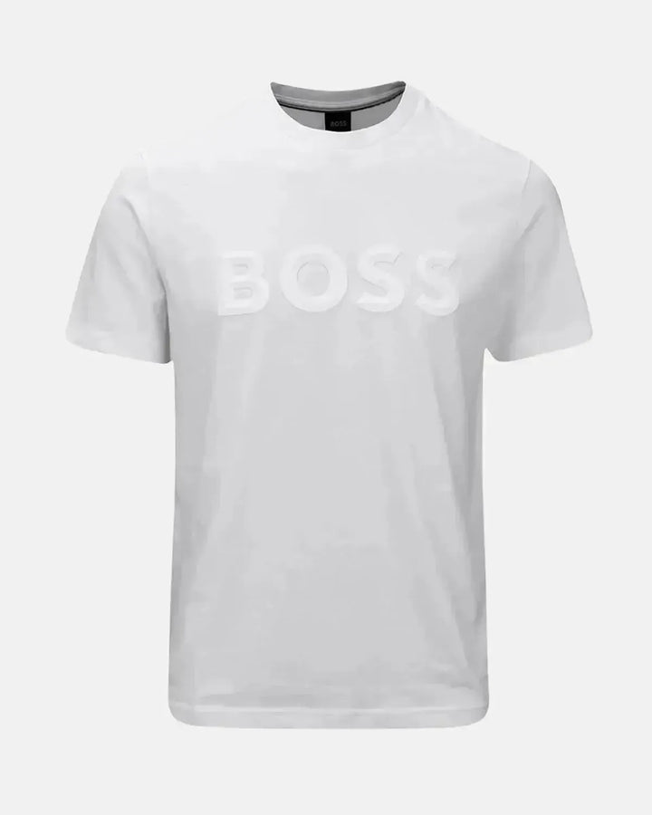 BOSS MENS ICONIC ZONE T-SHIRT WHITE-Designer Outlet Sales