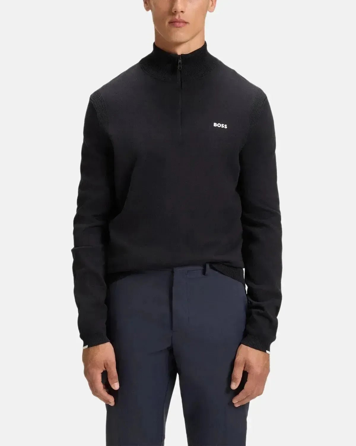 BOSS MENS K - EVERX 1/4 ZIP COTTON KNIT DARK BLUE – HUGO-BOSS-50541965-402-S | Studio DOS by Designer Outlet Sales
