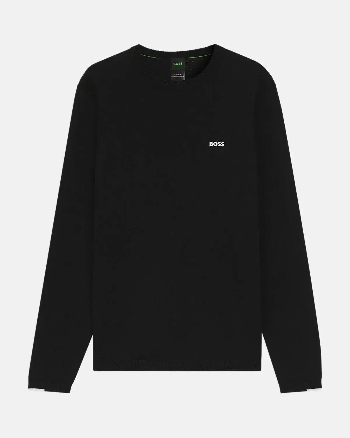 BOSS MENS K - EVERX CREWNECK COTTON KNIT BLACK – HUGO-BOSS-50541940-001-M | Studio DOS by Designer Outlet Sales