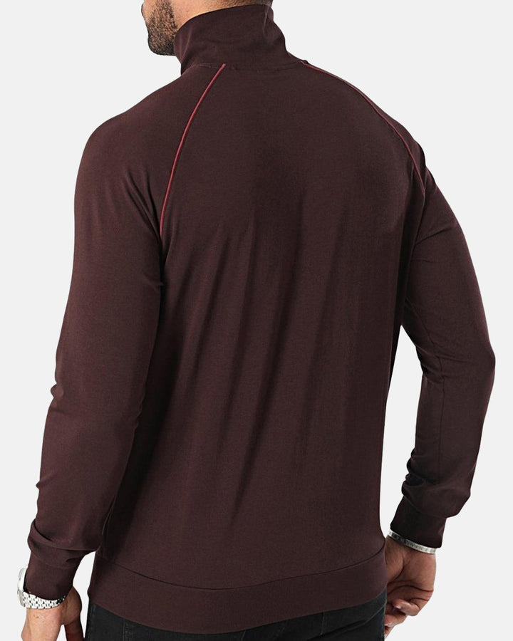 BOSS MENS MIX AND MATCH ZIP SWEAT OPEN RED-Designer Outlet Sales