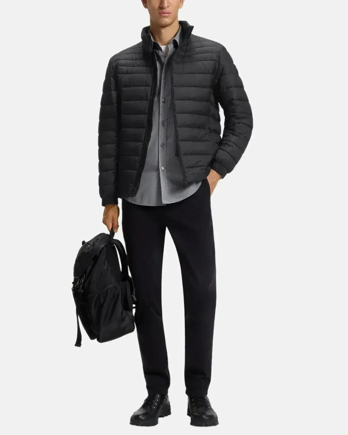 BOSS MENS ODEN2 SLIM FIT PACKABLE PUFFER JACKET BLACK – HUGO-BOSS-50549252-001-46 | Studio DOS by Designer Outlet Sales