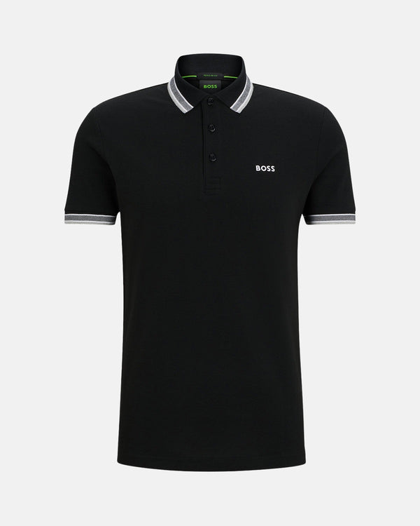 BOSS MENS PADDY POLO SHIRT BLACK-Designer Outlet Sales