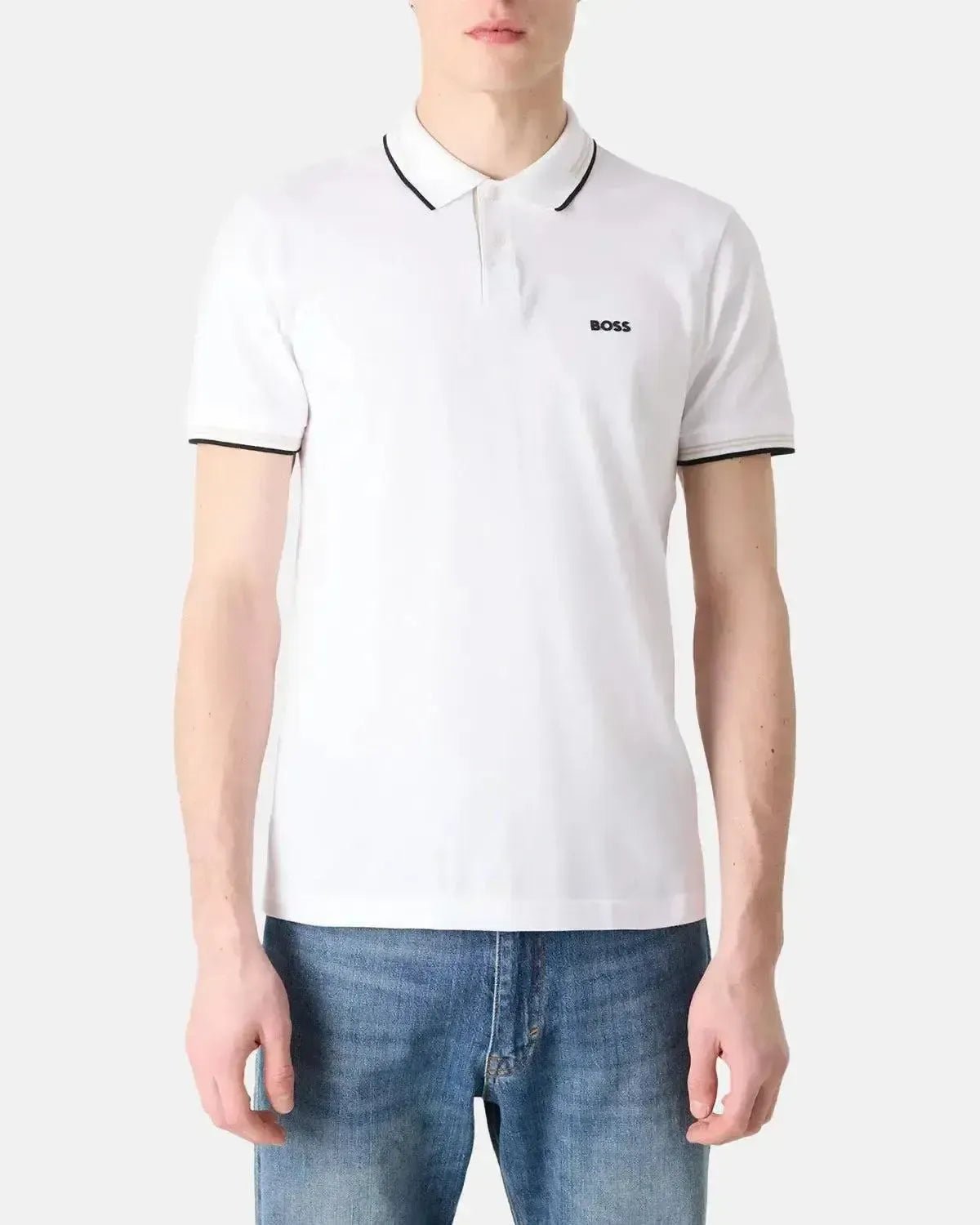 BOSS MENS PAUL SLIM FIT POLO SHIRT WHITE – HUGO-BOSS-50506193-106-M | Studio DOS by Designer Outlet Sales