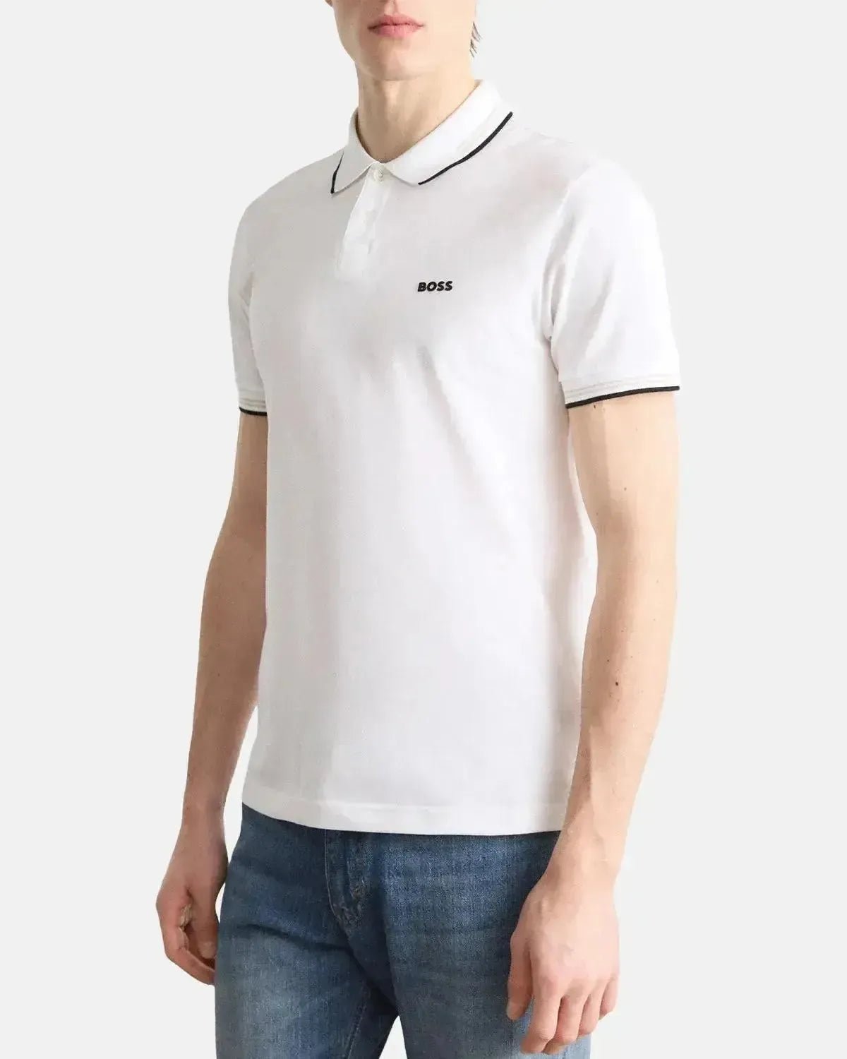 BOSS MENS PAUL SLIM FIT POLO SHIRT WHITE – HUGO-BOSS-50506193-106-M | Studio DOS by Designer Outlet Sales