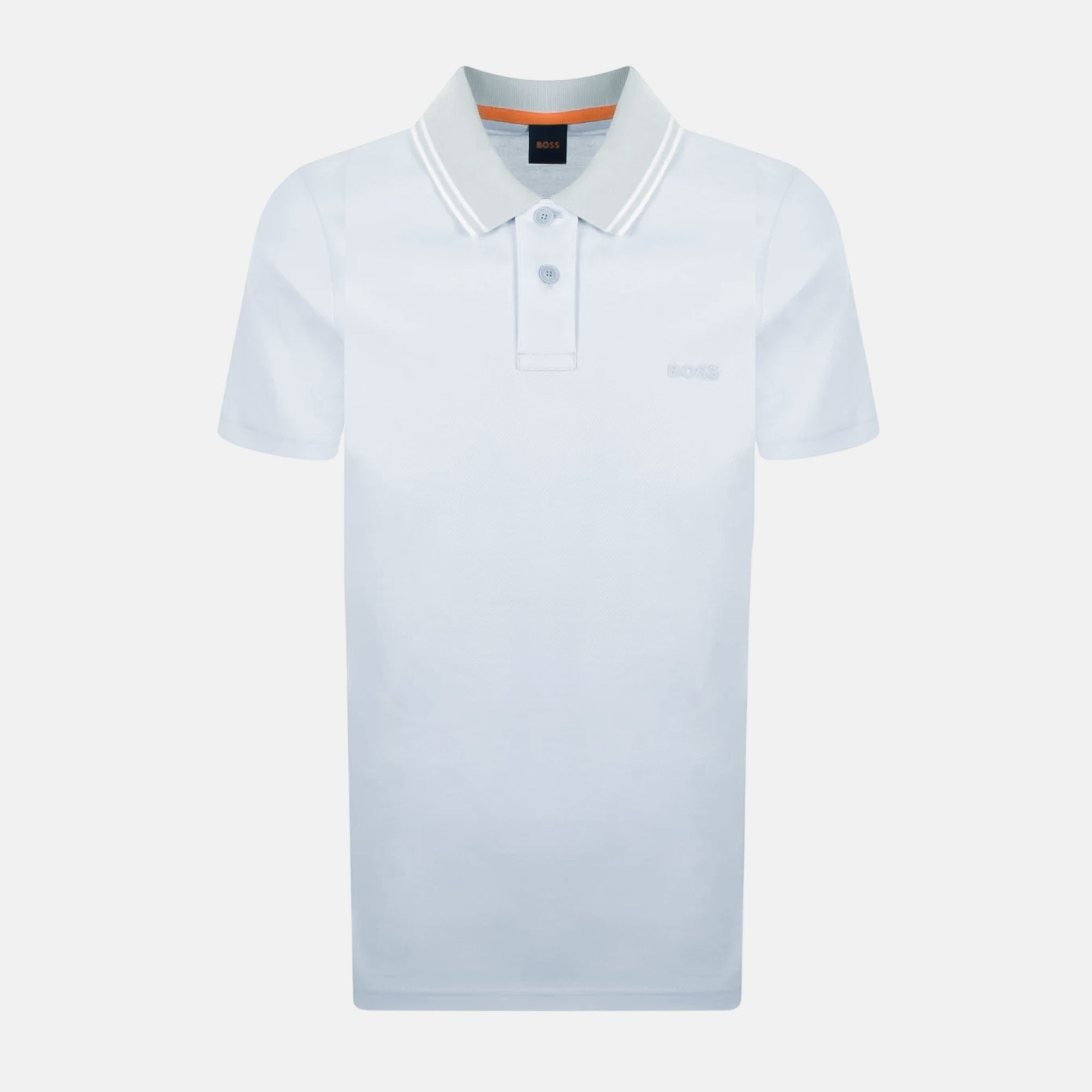 BOSS Mens Relaxed Fit Oxford Pique New Polo Shirt Light Pastel Grey – SPR300-M | Studio DOS by Designer Outlet Sales