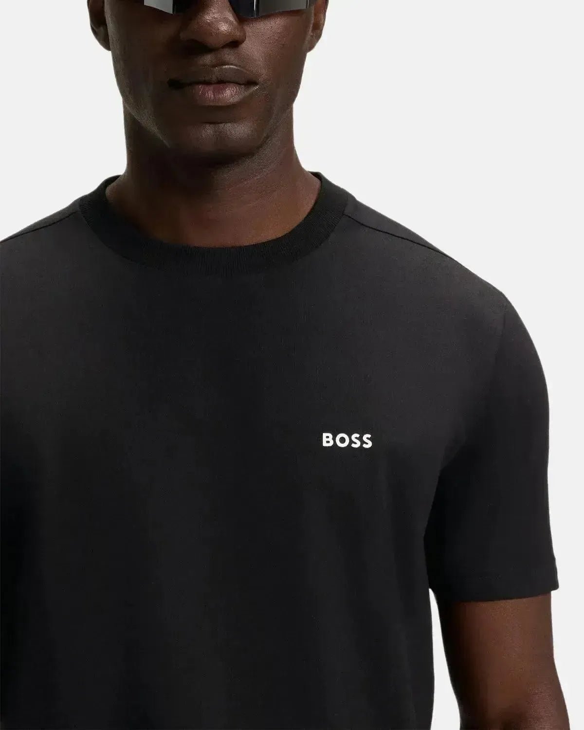 BOSS MENS STRETCH COTTON LOGO T - SHIRT BLACK – HUGO-BOSS-50506373-009-S | Studio DOS by Designer Outlet Sales