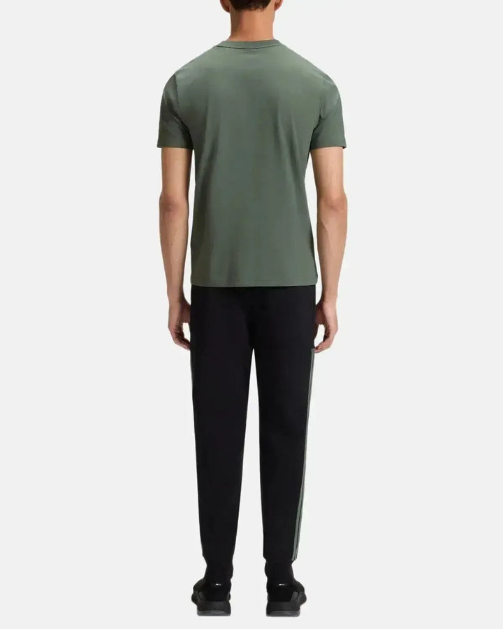 BOSS MENS STRETCH COTTON LOGO T-SHIRT GREEN-Designer Outlet Sales