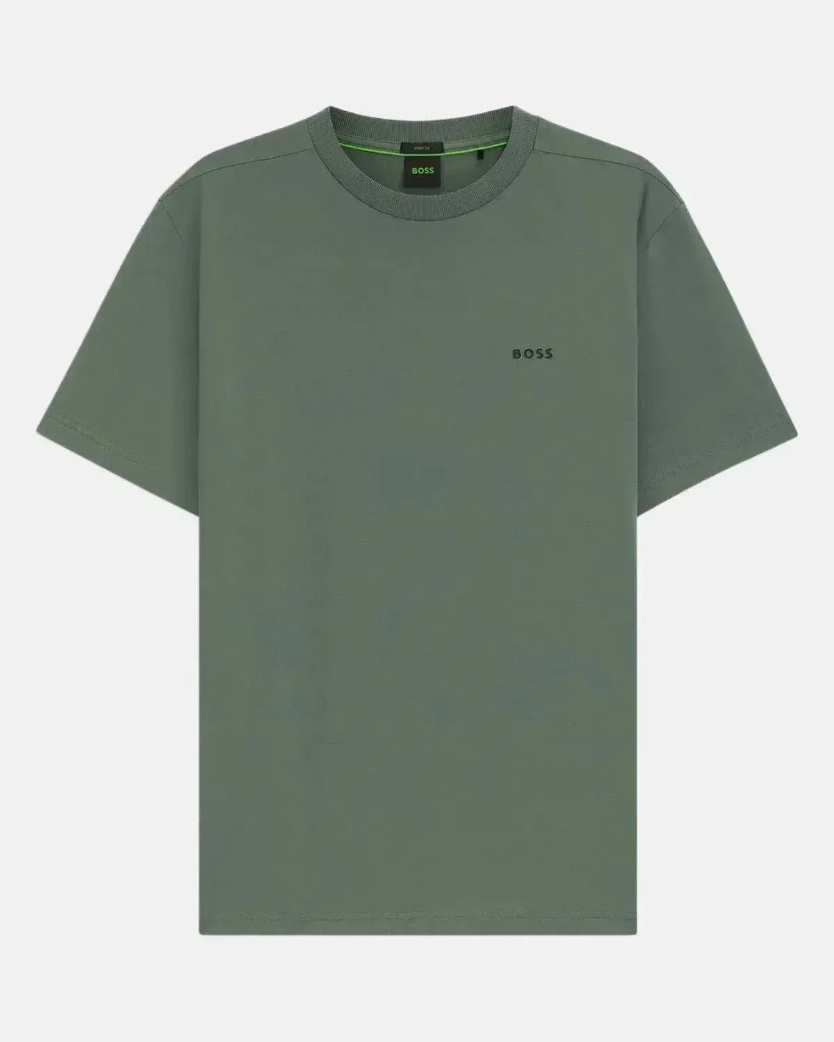 BOSS MENS STRETCH COTTON LOGO T - SHIRT GREEN – BOSS MENS STRETCH COTTON LOGO T-SHIRT GREEN-50506373-358-S | Studio DOS by Designer Outlet Sales