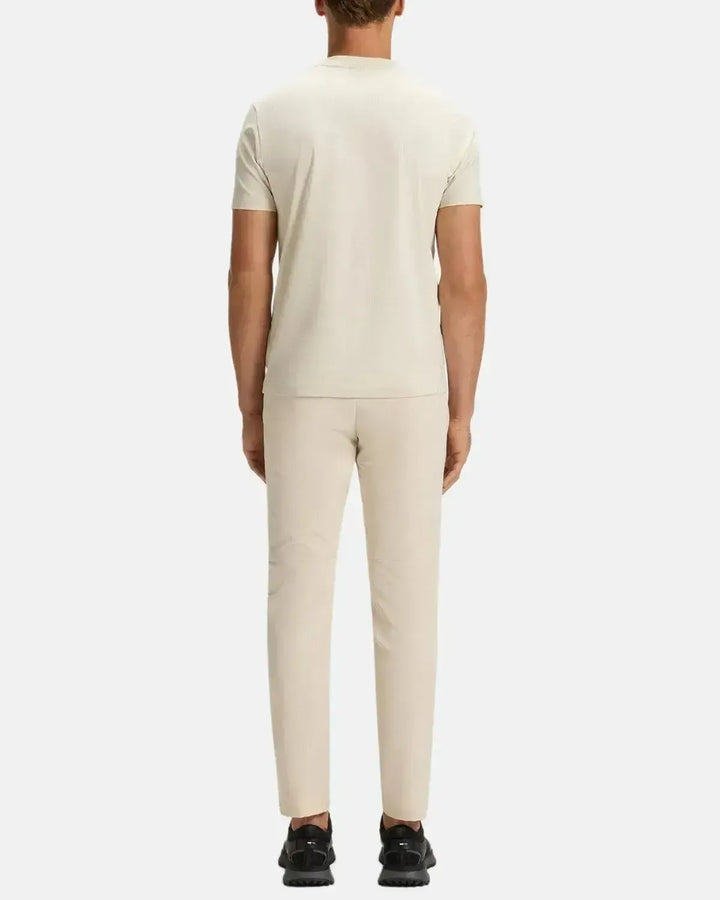 BOSS MENS STRETCH COTTON LOGO T-SHIRT NATURAL-Designer Outlet Sales