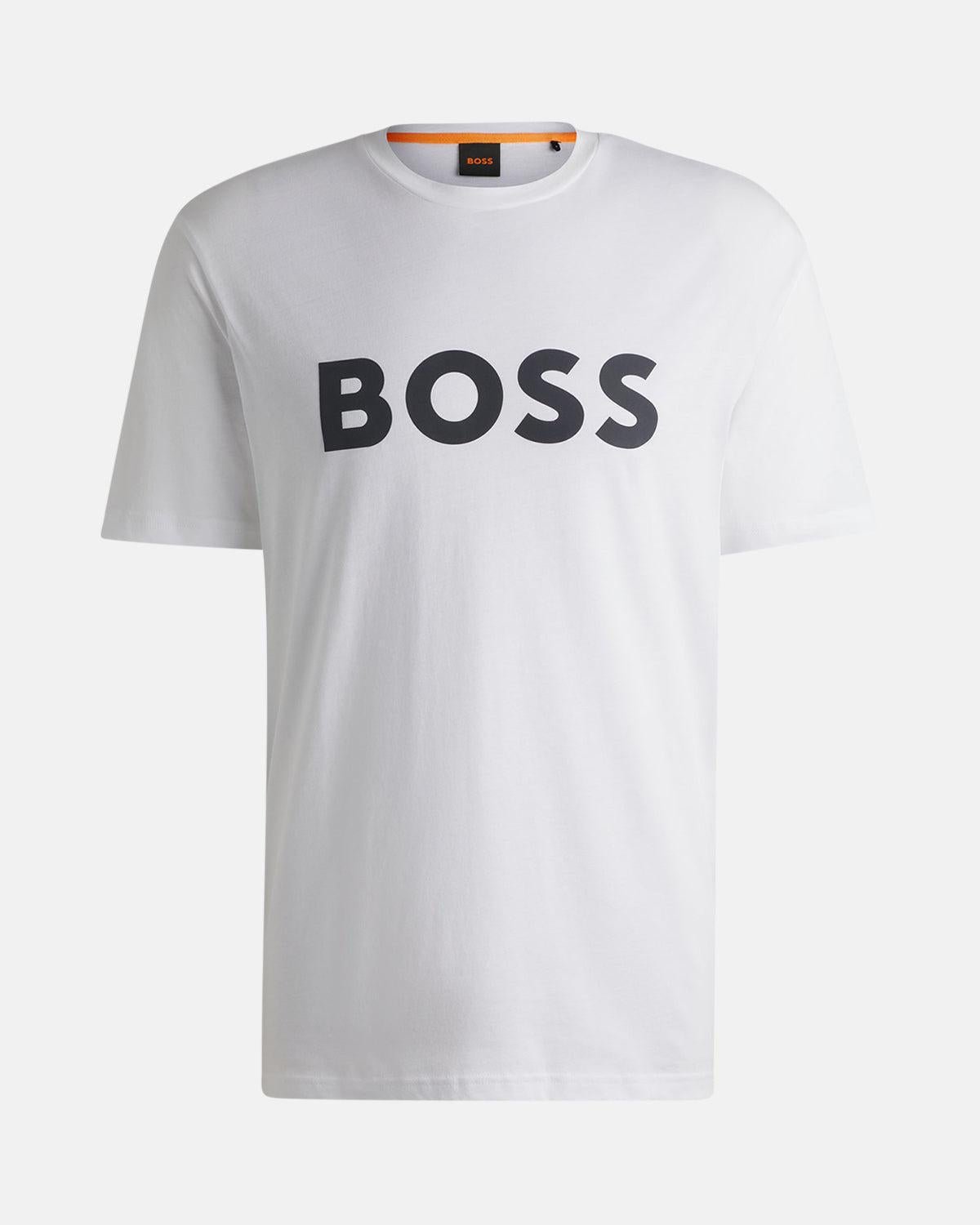 BOSS MENS STYLE THINKING 1 T - SHIRT WHITE BLK – BOSS MENS STYLE THINKING 1 T-SHIRT WHITE BLK-50481923-100-S | Studio DOS by Designer Outlet Sales