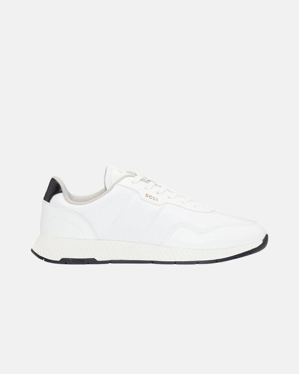 BOSS MENS TTNM EVO RIDGED OUTSOLE TRAINERS WHITE-Designer Outlet Sales