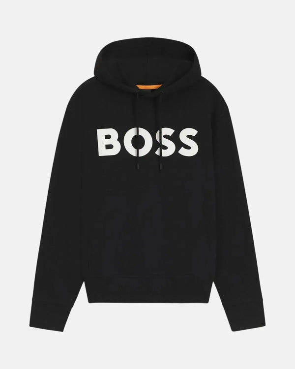 BOSS MENS WEBASIC LOGO HOODIE BLACK-Designer Outlet Sales