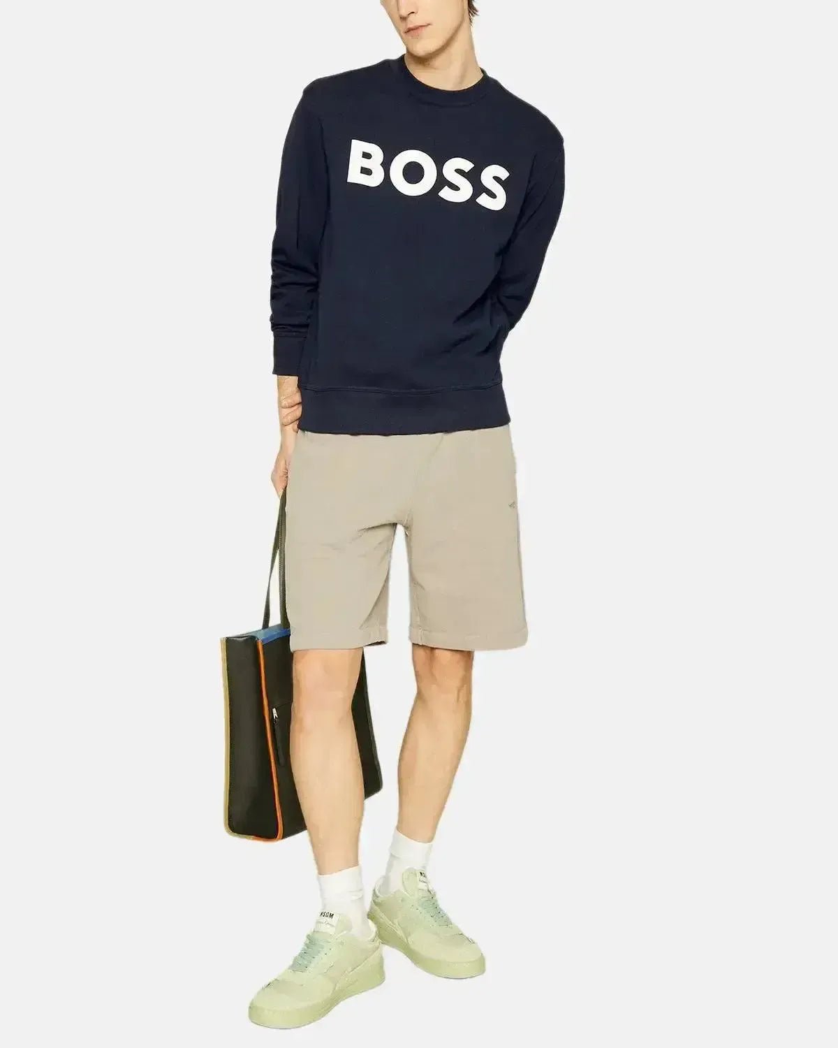 BOSS MENS WEBASIC LOGO SWEATSHIRT DARK BLUE – HUGO-BOSS-50487133-404-S | Studio DOS by Designer Outlet Sales