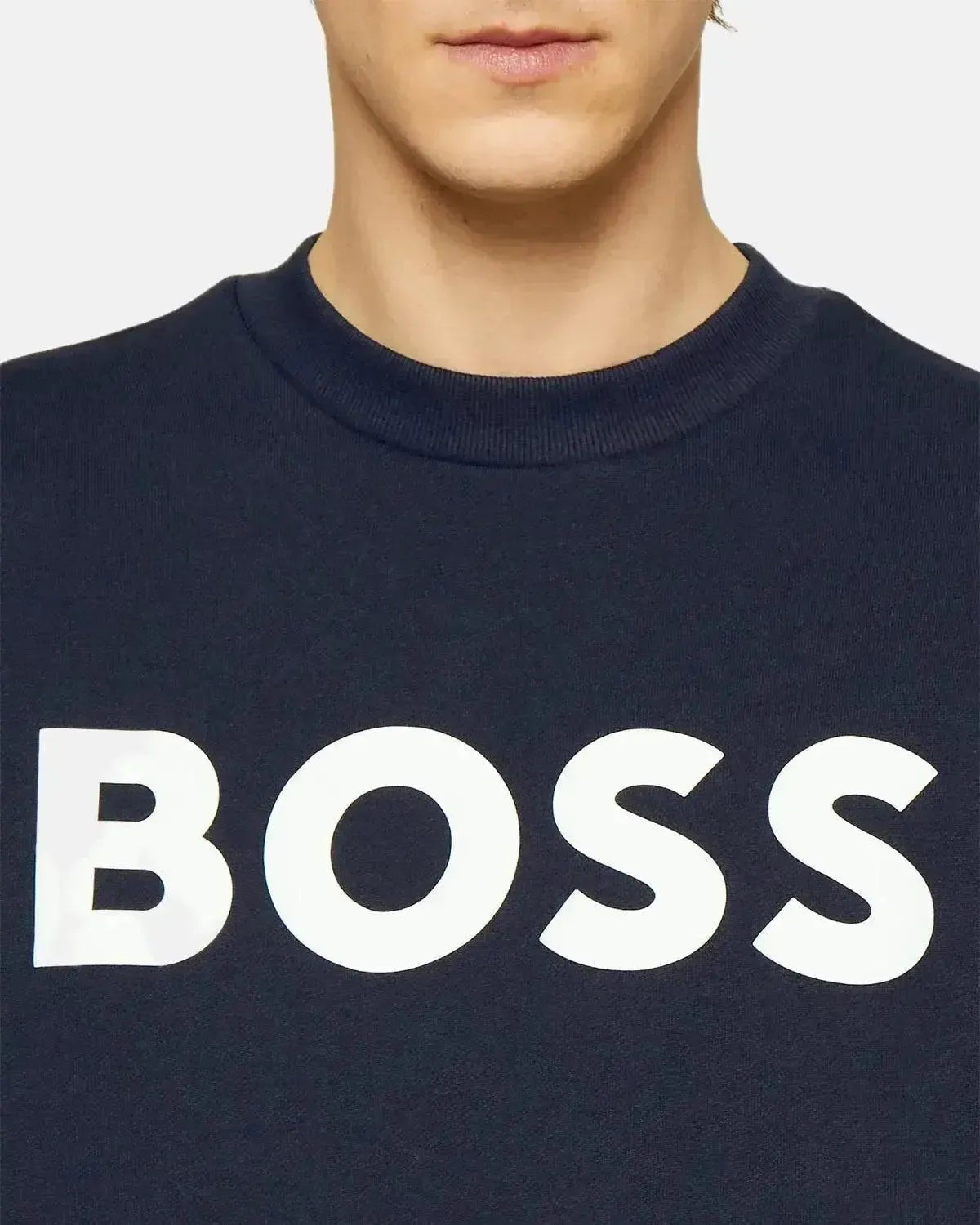 BOSS MENS WEBASIC LOGO SWEATSHIRT DARK BLUE – HUGO-BOSS-50487133-404-S | Studio DOS by Designer Outlet Sales